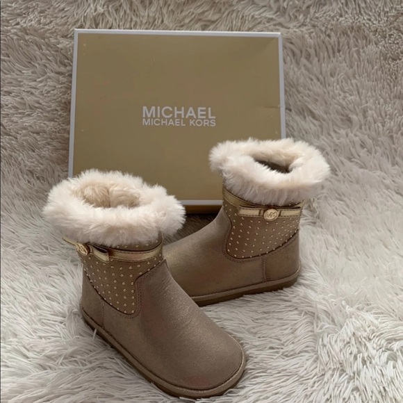MICHAEL Kors Grace TIGF-T Gold Boots - Picture 1 of 8